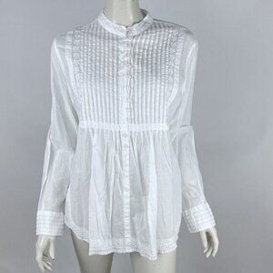 ipekevi‎ Hand made Blouse Top Women XL NWT Lightweight Cotton Embroidered White